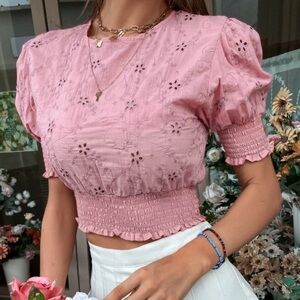 NWOT Eyelet Embroidery Crop Top